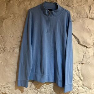 Façonnable | XL | Light Blue Pullover w/half zip | 100% Cotton | Longsleeve